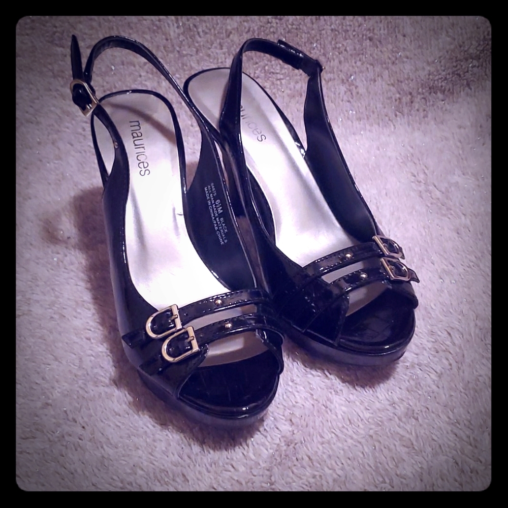 Black slingback heels
